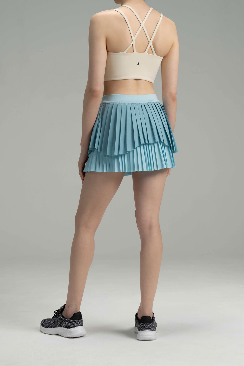 DualFlow Pleated Skirt (Blue Fog)