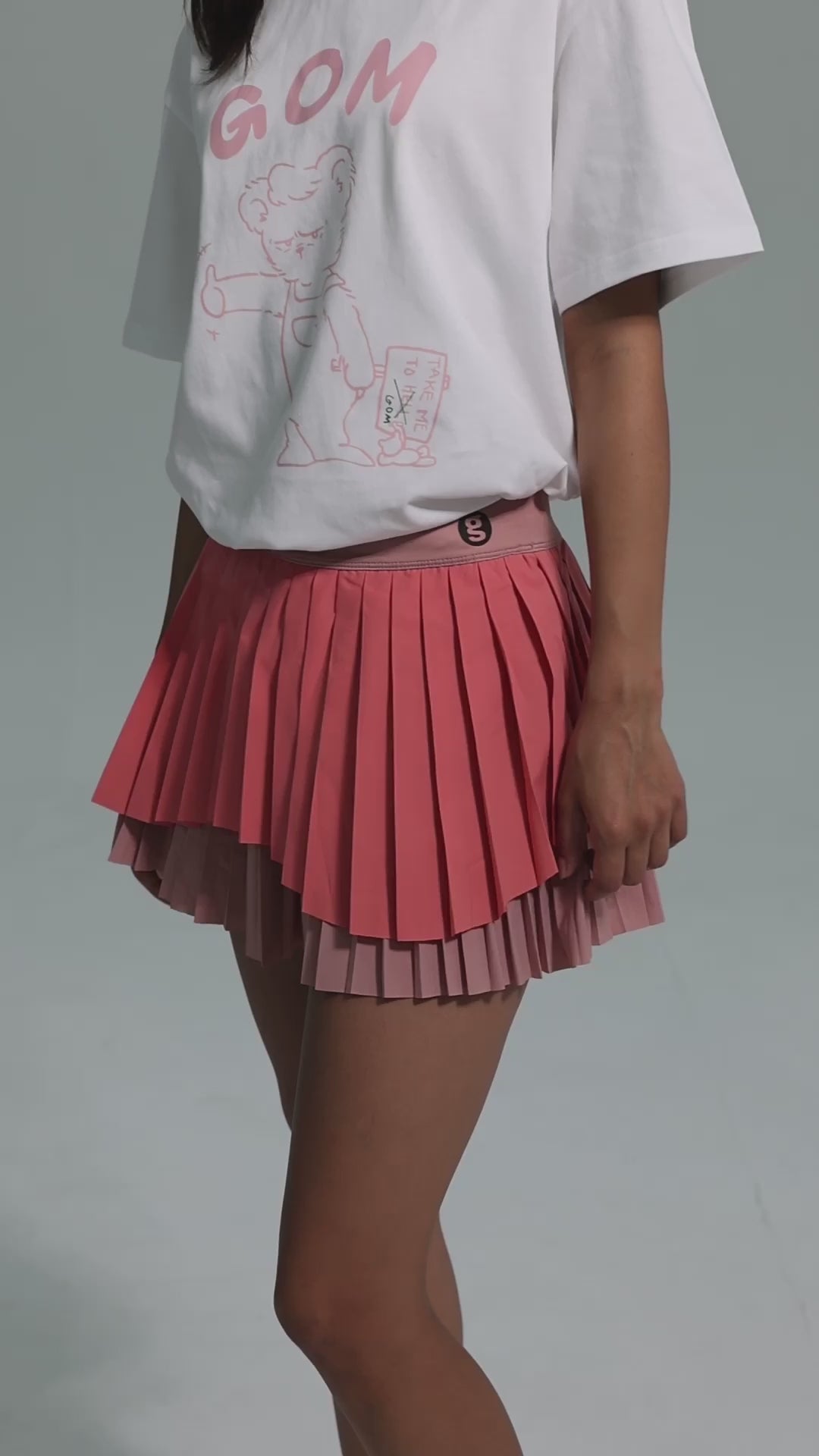 DualFlow Pleated Skirt (Blue Fog)